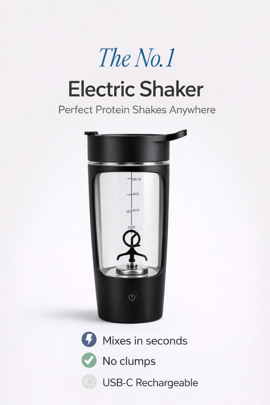 Smooth Protein Shakes in 5 Seconds — No Clumps. No Shaking